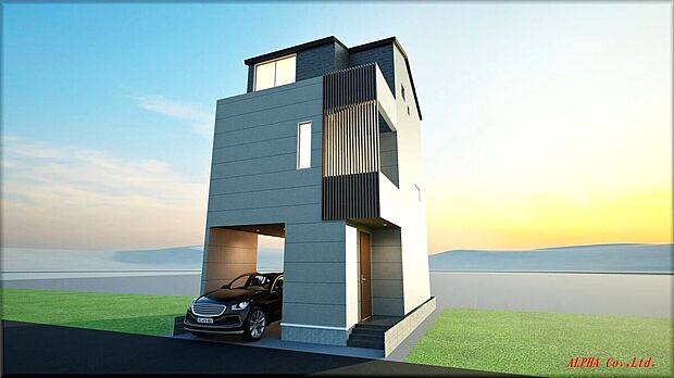 【◆外観パース】堂々たる風格を漂わせた美しいお家になります。緑が丘エリアに相応しい高級感溢れるお住まいです。