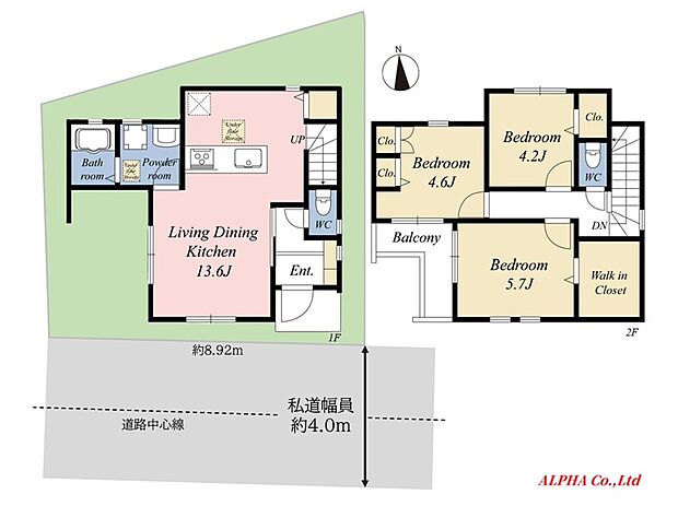 【3LDK】南道路に面した陽当たり良好なお家になります。暮らし易さが存分に伝わる1階LDK、同フロアに水廻りを集約させる事で家事動線がとても便利になる設計です。リビングイン階段はご家族皆様の触れ合いと集いを大切に考えております。住まう程に愛着が湧いてくるお住まいです。