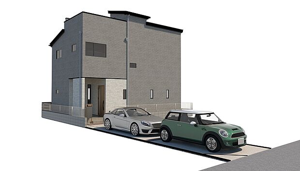 【～B号棟外観完成予想図～】B号棟外観完成予想図【ご不在時に便利な宅配ボックス標準設置！車２台駐車可能】