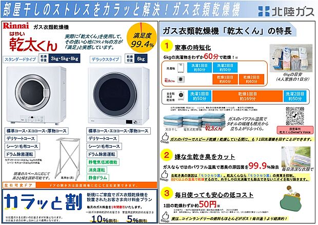 【ガス衣類乾燥機乾太くん】III街区は乾太くんが標準装備