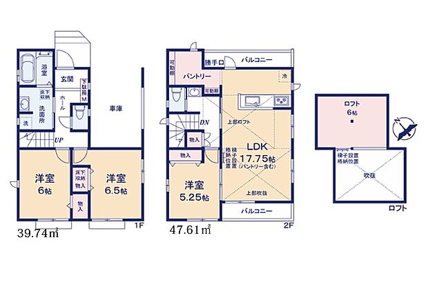 【3LDK】建物面積に1階車庫面積13.43ｍ2含む