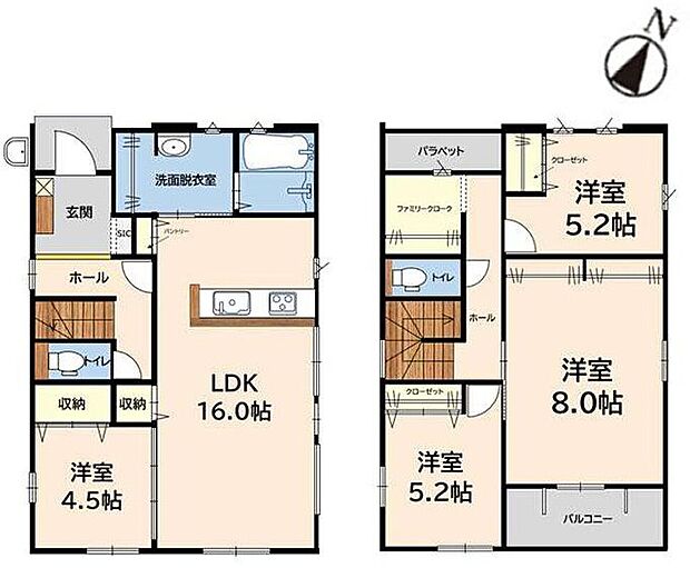 【4LDK】※図面と異なる場合は、現況を優先します。