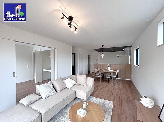 ☆リビング☆家具を置いてもゆとりの広さ♪19.1帖の広々としたリビング♪