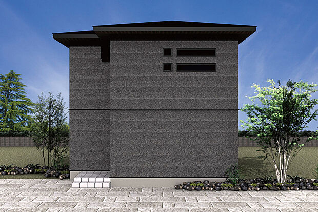 【11号地外観】II型キッチンの家。モダンで落ち着いた印象の住まい。/11号地完成予想パース