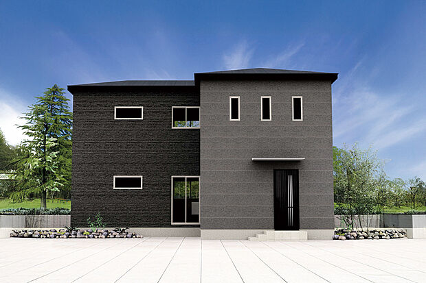 【2号地　外観予想パース】駐車場3台可能なシックな外観！◇3LDK+S◇/2号地　　　