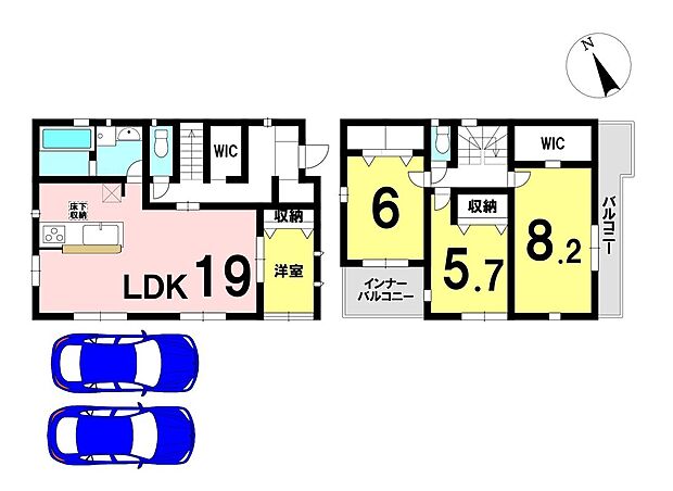 【4SLDK】4SLDKの間取り
駐車2台可能