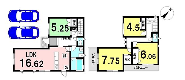 【4LDK】4LDKの間取り
駐車2台可能