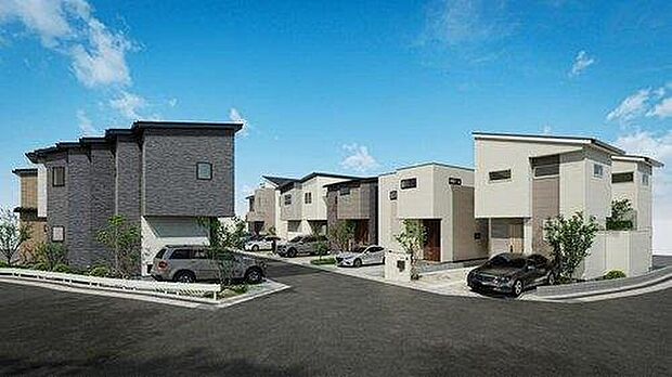 【街並みイメージ・昼】
9区画のNEWタウン！分譲地ならではの美しい街並みが広がります。近鉄南大阪線・地下鉄谷町線の2WAYアクセスが可能な利便性の良い立地です。