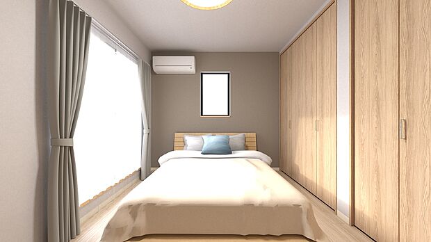【【洋室(約6帖)・パース】】南側バルコニーに面しており、陽当たりの良いお部屋です。
アクセントクロスが落ち着いた雰囲気を演出♪