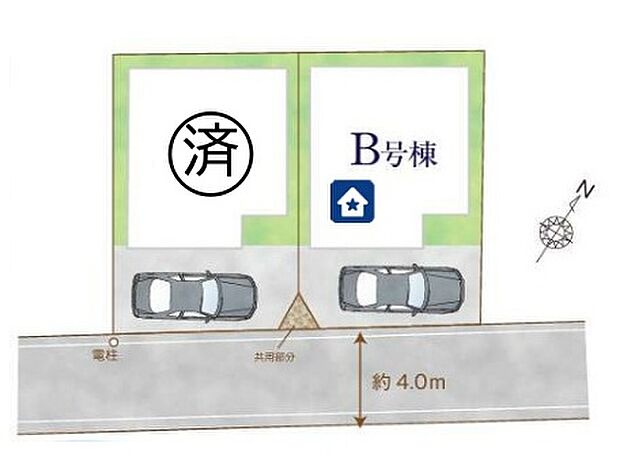 ≪区画図≫
敷地内駐車場完備☆
周辺は交通量の少ない生活道路なので小さなお子様を持つご家庭も安心です。