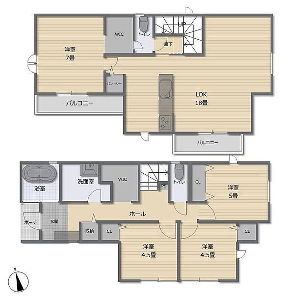 (1号棟)、4LDK、土地面積100.18m2、建物面積99.78m2