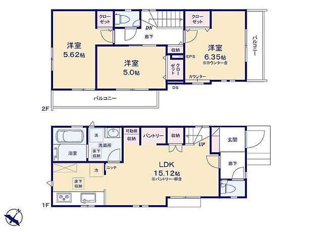 (１号棟)、3LDK、土地面積99.03m2、建物面積78.54m2