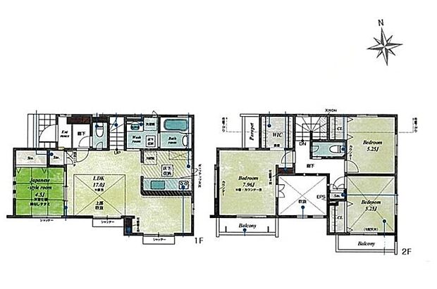 4LDK、土地面積129.36m2、建物面積96.82m