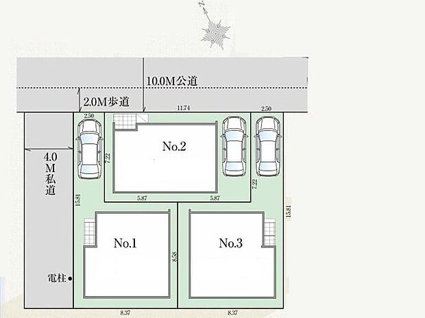 【区画図】
カースペース完備♪
前面道路幅も広いので、開放感たっぷり♪
お車の駐車も楽々です♪