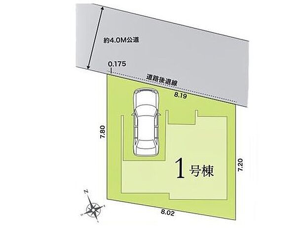 【全体区画図】カースペースは日差しや、雨風、ホコリなどから大切な車を守るビルトインガレージです♪