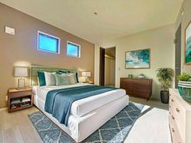 【リビング以外の居室】日当りの良さは写真でも充分に伝わるかと思いますが、開放感のある周囲にめぐまれたおかげで、風通しもとても良くなっております。※家具をCGで加工しています。家具付き販売ではございません。