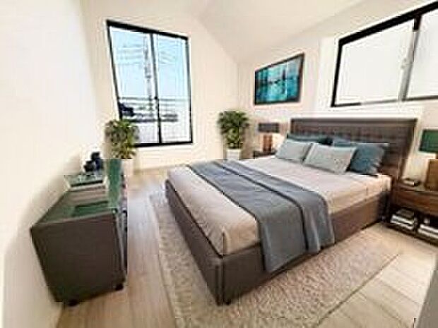 【リビング以外の居室】南からの陽光で、部屋が陽だまりの暖かさ、さらにさわやかな風も満喫できます♪※家具をCGで加工しています。家具付き販売ではございません。