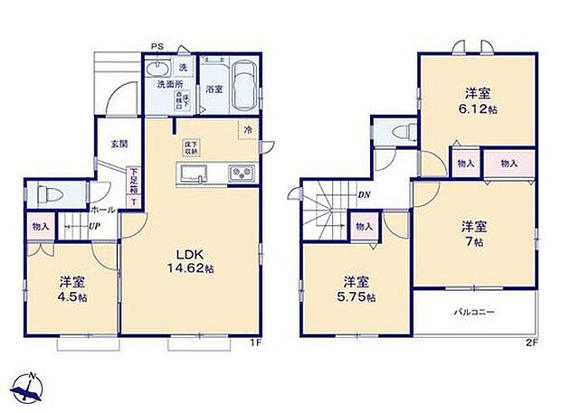 【4LDK】用途多彩なリビング続きの洋室を備えた4LDK！
人気の対面式キッチンからはリビングの様子が一目でわかります。カウンター越しでも会話が弾みそうです♪