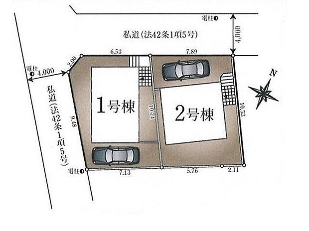 【全体区画図】住環境良好な人気の低層住居専用地域に立地!
全棟カースペースを完備しております♪