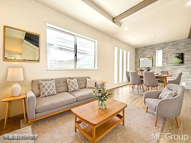 ■家族が自然と集まり、楽しい時間を過ごせるリビング