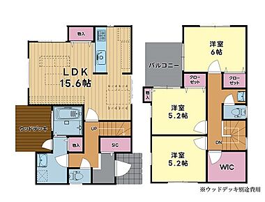 40号棟  間取りB(ウッドデッキ別途費用）   