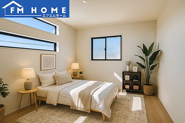 ■内装写真■
各部屋にクローゼット付き。
ベッドを置いてもスペースが確保できます。
※インテリアはCG加工で合成したイメージです。