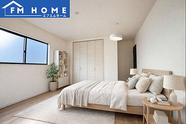 ■内装写真■
各部屋にクローゼット付き。
ベッドを置いてもスペースが確保できます。
※インテリアはCG加工で合成したイメージです。