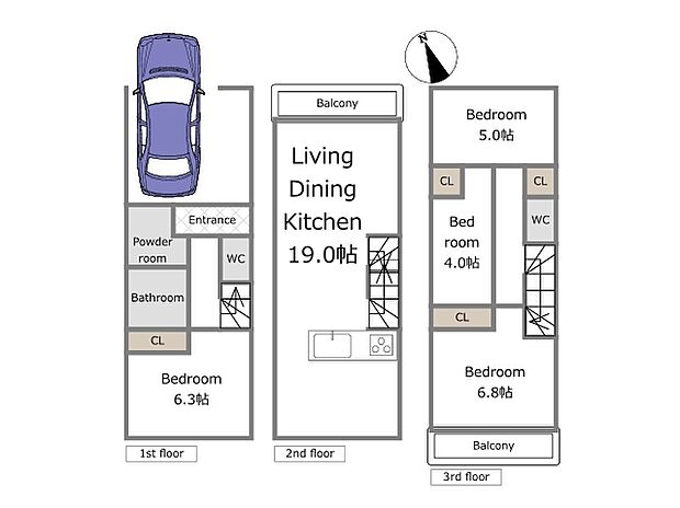 【A号棟参考プラン】建物込5,380万円、土地面積62.92m2、建物面積95.22m2(期間限定!建物フリープランに付き、お客様のご要望をお聞かせください!)