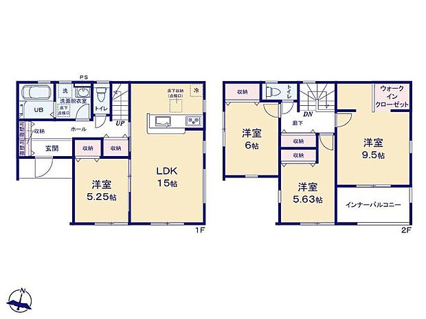 (１号棟)、価格2590万円、4LDK、土地面積171.79m2、建物面積109.3m2