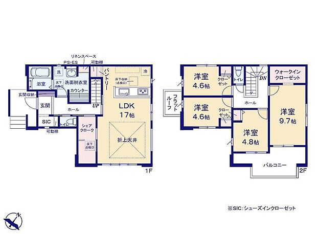 (１号棟)、価格3098万円、4LDK、土地面積143.99m2、建物面積113.73m2