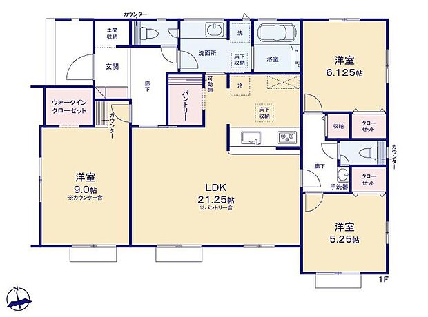 【3LDK】パントリー設置!まとめ買いした食品や飲料をストックできるので買い物の頻度を減らせます!重い物を頻繁に買いに行かなくても済みますね!非常食や飲料水を保管できるため、災害時の備えとしても役立ちます。