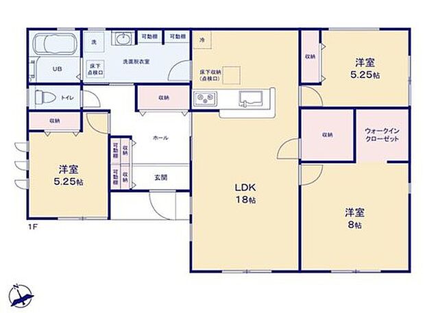 【3LDK】リビングは、家族の共有スペースのため物が集まりがちです!急な来客の際に慌ててしまいますが、収納があればすぐ片付けられ便利です!また、普段からも整理整頓がしやすくなるでしょう!