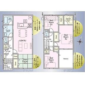 ４.５帖の和室はお子様の遊び場やお昼寝タイムに使用しても良き、お父様お母様の趣味の部屋として使用しても良き、素敵な多目的空間です！ 