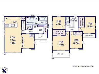 間仕切対応可ですので、環境変化に柔軟に対応していくことが出来きます！子供の成長や人数に合わせてプライバシーを考慮した部屋に変えることが出来る、画期的な間取りです！ 