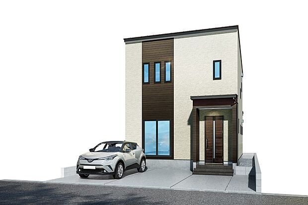 ブラウンとベージュが調和した洗練のデザイン。毎日の暮らしを穏やかに包む、落ち着きと温もりを感じる外観です。駐車は3台可能です!