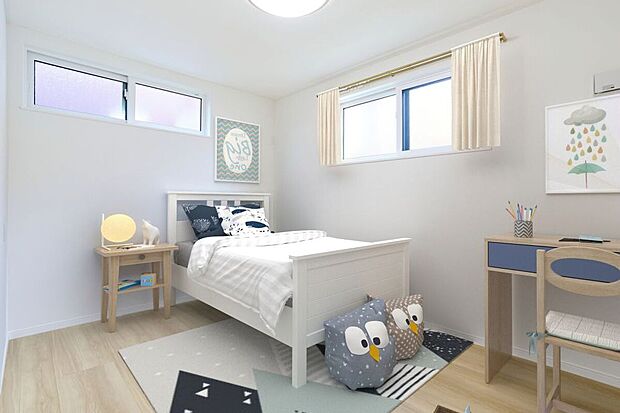 【洋室】【施工例】洋室は2つご用意!ライフスタイルに合わせてお子様のお部屋やご主人様の書斎としてもご活用できます。収納力も抜群なのでお部屋をスッキリ保つことができます。