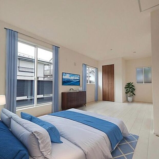 ≪Room≫
2面採光を確保した明るい室内は、風通しも良く、大変居心地の良い空間となっております。※家具はCGでございます。