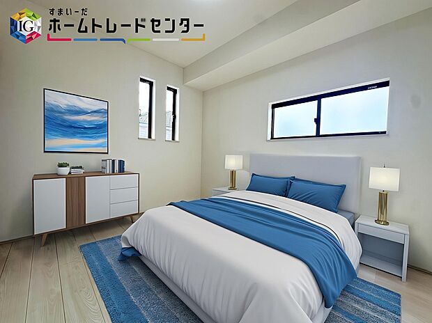 ≪Living room≫
大きな窓のあるリビングは、陽光あふれる明るい空間です。居心地良く、ご家族皆がゆったり寛げる憩いの空間となりそうです。
※家具はCGでございます。