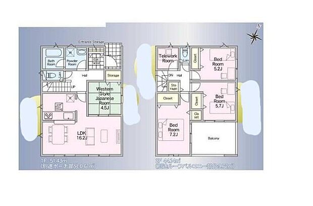 (1号棟)、価格2988万円、4LDK、土地面積165.96m2、建物面積95.57m2