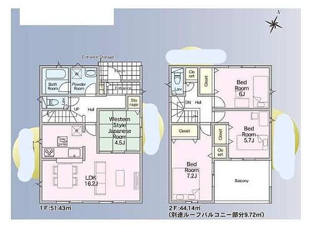 (2号棟)、価格2988万円、4LDK、土地面積165.92m2、建物面積95.57m2