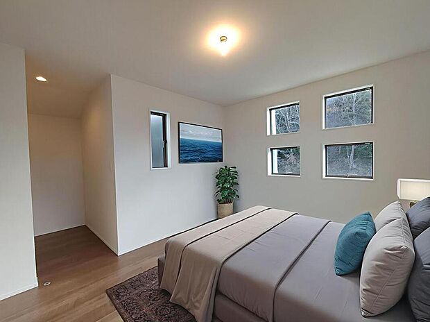 ≪Room≫
お陽さまの光をさわやかな風をたっぷりとりこめます。室内はいつも明るい印象なので気持ちの良い朝を迎えられます。毎日の生活も明るくなりそうです。
※家具はCGでございます。