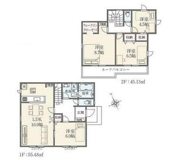 (1号棟)、価格2999万円、4LDK、土地面積173.89m2、建物面積100.61m2