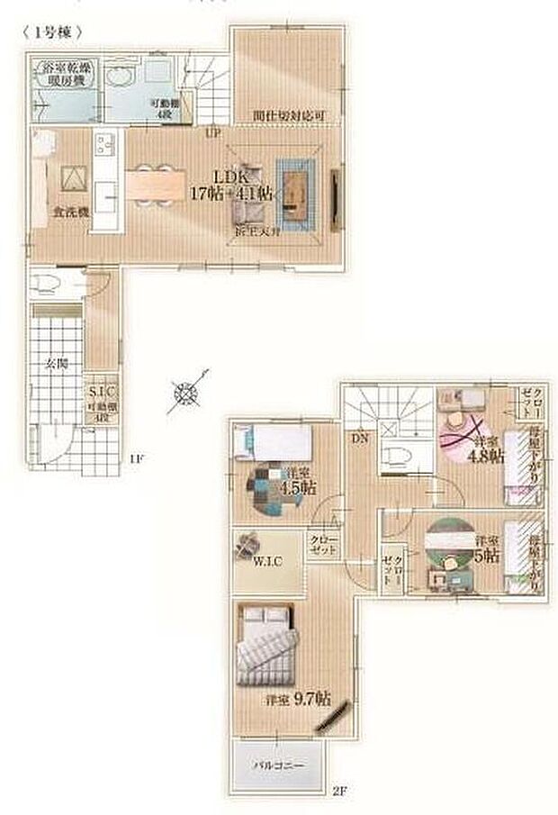 (1号棟)、価格3998万円、4LDK、土地面積114.18m2、建物面積104.54m2