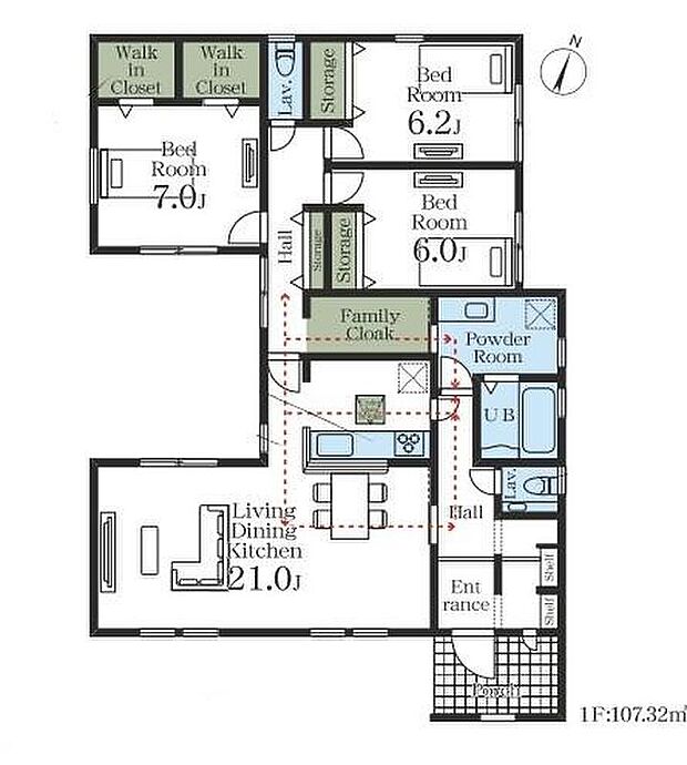 (2号棟)、価格3290万円、3LDK、土地面積254.69m2、建物面積107.32m2