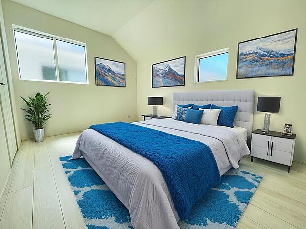 【居室】≪Room≫　寛ぎの時間を紡ぎだす主寝室。大型ベットを置いても余裕です。
※家具はCGでございます。