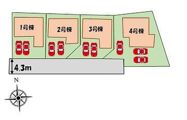 【≪全体区画図≫】敷地内カースペース２～３台分あり♪