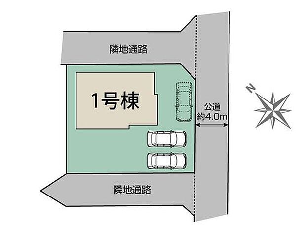 【全体区画図】カースペース２台分♪