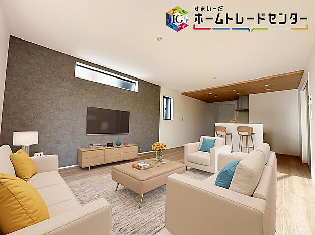 【LDK】≪Living room≫
大きな窓のあるリビングは、陽光あふれる明るい空間です。居心地良く、ご家族皆がゆったり寛げる憩いの空間となりそうです。※家具はCGでございます