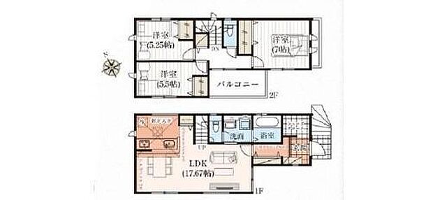 【3LDK】玄関にはシューズインクローゼットも完備♪お客様を迎える玄関をいつもスッキリさせられます♪キッチンのすぐ横の収納スペースはミネラルウォーターや調味料などの置き場所に最適♪