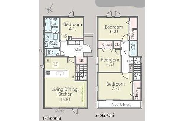 【4LDK】玄関にはシューズインクローゼットも完備♪お客様を迎える玄関をいつもスッキリさせられます♪用途多様な４LDKになります♪